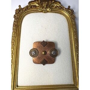 Marjorie Baer San Francisco Copper Mixed Metal Brooch Pin Geometric Artisan SF